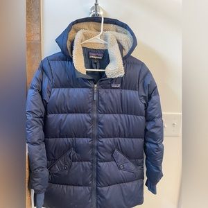 Patagonia Girls Down Parka, Navy, Large
